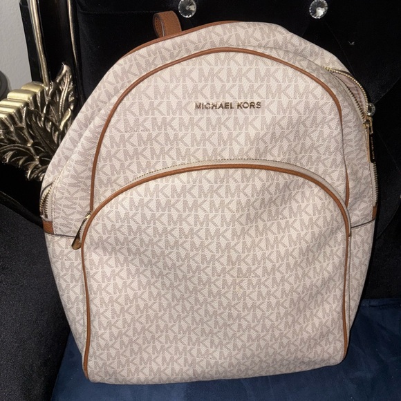 Michael Kors Cream and Brown Backpack - Picture 1 of 5